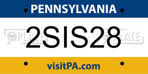 2SIS28 Pennsylvania License Plate