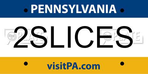 2SLICES Pennsylvania License Plate