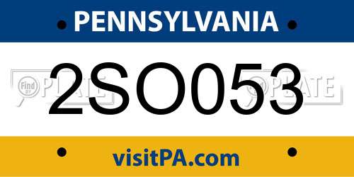 2SO053 Pennsylvania License Plate