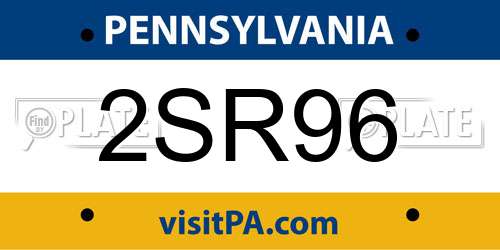 2SR96 Pennsylvania License Plate