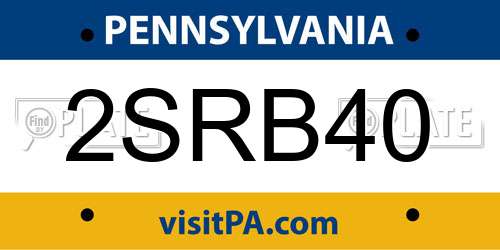 2SRB40 Pennsylvania License Plate