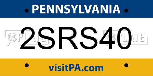 2SRS40 Pennsylvania License Plate
