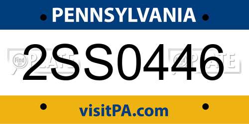 2SS0446 Pennsylvania License Plate