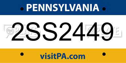 2SS2449 Pennsylvania License Plate