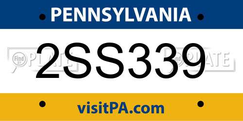 2SS339 Pennsylvania License Plate