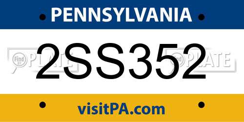 2SS352 Pennsylvania License Plate
