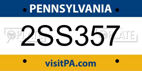2SS357 Pennsylvania License Plate