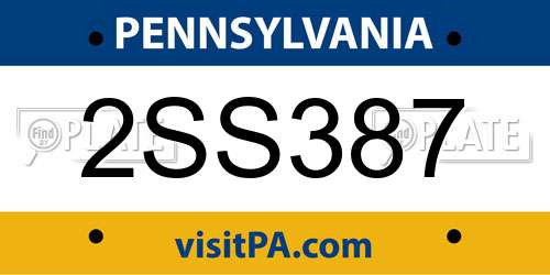 2SS387 Pennsylvania License Plate