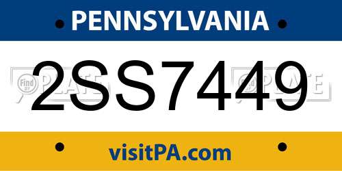 2SS7449 Pennsylvania License Plate