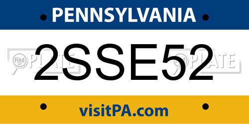 2SSE52 Pennsylvania License Plate