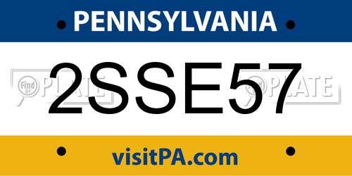 2SSE57 Pennsylvania License Plate