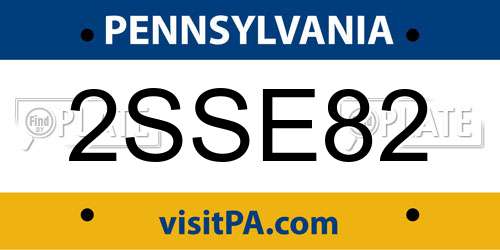 2SSE82 Pennsylvania License Plate