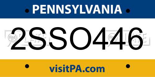 2SSO446 Pennsylvania License Plate