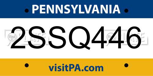 2SSQ446 Pennsylvania License Plate
