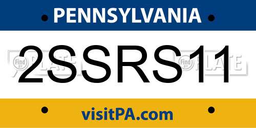 2SSRS11 Pennsylvania License Plate
