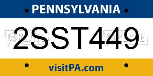 2SST449 Pennsylvania License Plate