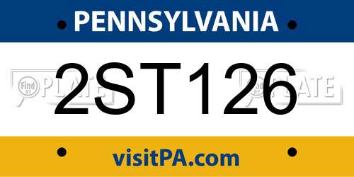 2ST126 Pennsylvania License Plate
