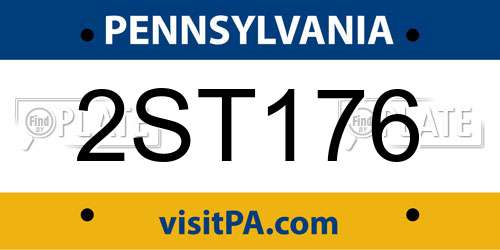 2ST176 Pennsylvania License Plate