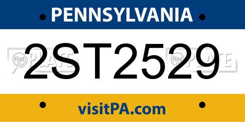 2ST2529 Pennsylvania License Plate