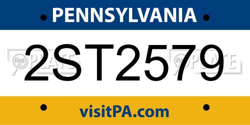 2ST2579 Pennsylvania License Plate