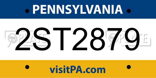 2ST2879 Pennsylvania License Plate