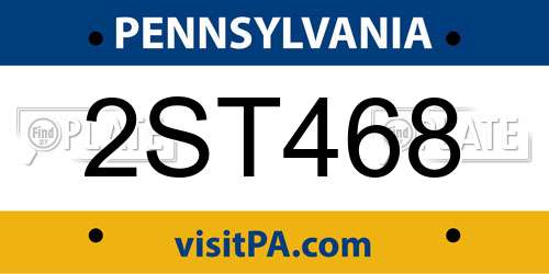 2ST468 Pennsylvania License Plate