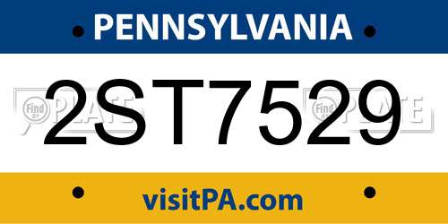 2ST7529 Pennsylvania License Plate