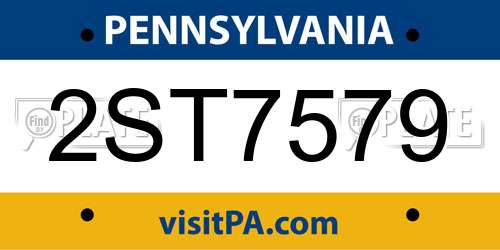 2ST7579 Pennsylvania License Plate