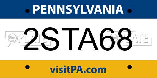 2STA68 Pennsylvania License Plate