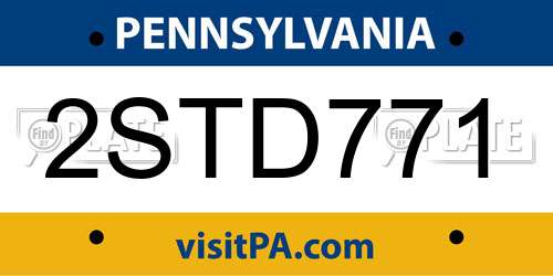 2STD771 Pennsylvania License Plate