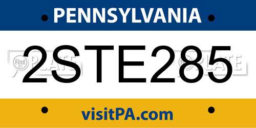 2STE285 Pennsylvania License Plate