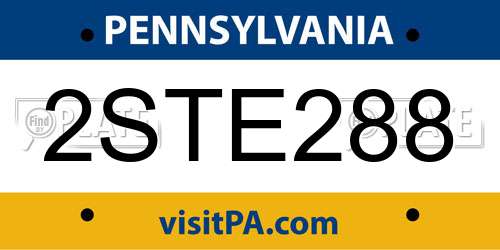 2STE288 Pennsylvania License Plate