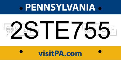 2STE755 Pennsylvania License Plate