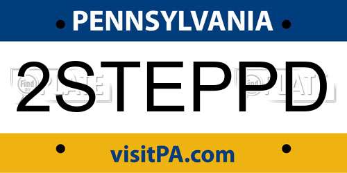 2STEPPD Pennsylvania License Plate