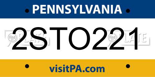 2STO221 Pennsylvania License Plate