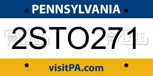 2STO271 Pennsylvania License Plate