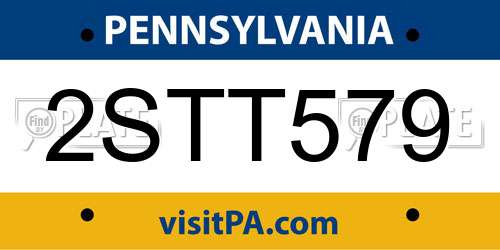 2STT579 Pennsylvania License Plate