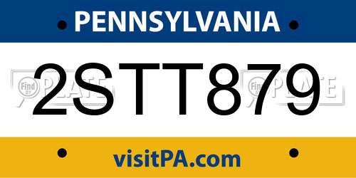 2STT879 Pennsylvania License Plate