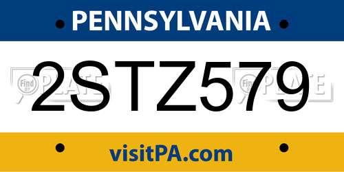 2STZ579 Pennsylvania License Plate