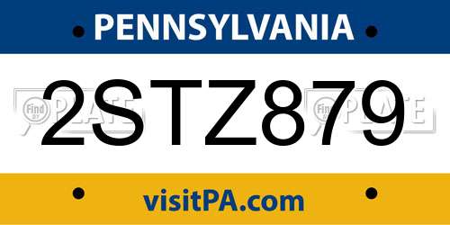 2STZ879 Pennsylvania License Plate