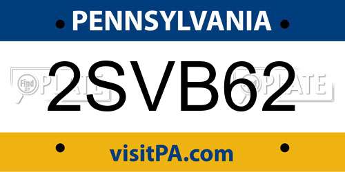 2SVB62 Pennsylvania License Plate