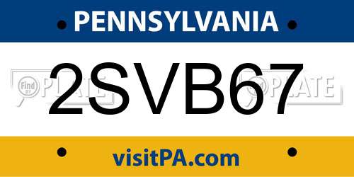 2SVB67 Pennsylvania License Plate