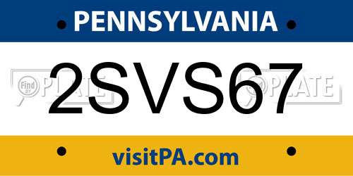 2SVS67 Pennsylvania License Plate