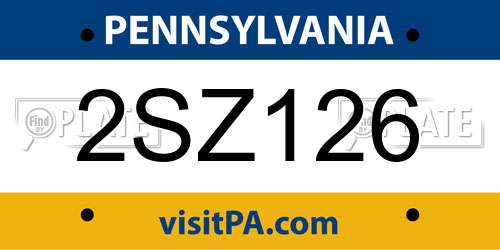 2SZ126 Pennsylvania License Plate