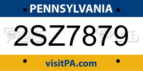 2SZ7879 Pennsylvania License Plate