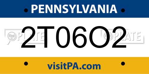 2T06O2 Pennsylvania License Plate