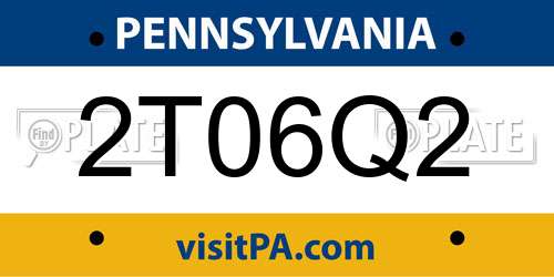 2T06Q2 Pennsylvania License Plate