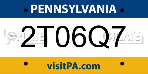 2T06Q7 Pennsylvania License Plate