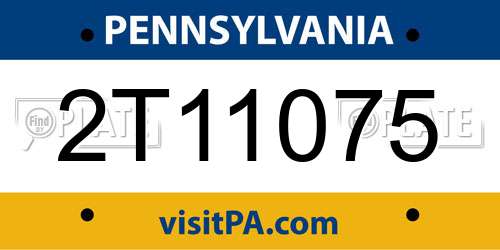2T11075 Pennsylvania License Plate