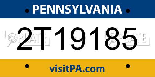2T19185 Pennsylvania License Plate